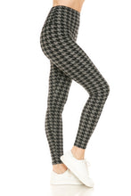 Load image into Gallery viewer, Houndstooth Print High Waist Leggings With 5 Yoga Style Waistband