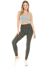 Load image into Gallery viewer, Houndstooth Print High Waist Leggings With 5 Yoga Style Waistband