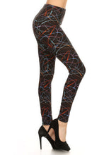 Load image into Gallery viewer, Multicolored Scribble Print, High Waisted Leggings In A Fitted Style With And Elastic Waist