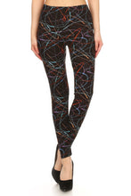 Load image into Gallery viewer, Multicolored Scribble Print, High Waisted Leggings In A Fitted Style With And Elastic Waist