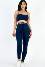 Load image into Gallery viewer, Solid Tie Front Cut Out Jumpsuit
