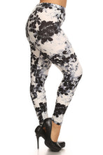 Load image into Gallery viewer, Super Soft Peach Skin Fabric, Floral Graphic Printed Knit Legging With Elastic Waist Detail