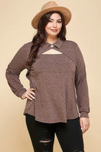 Load image into Gallery viewer, Plus Size Solid Long Sleeve Fashion Top