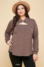 Load image into Gallery viewer, Plus Size Solid Long Sleeve Fashion Top