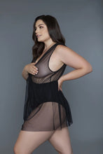 Load image into Gallery viewer, 1 Pc Deep V-neck Mesh Babydoll