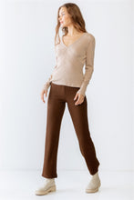 Load image into Gallery viewer, Sand Ribbed V-neck Long Sleeve Soft To Touch Top