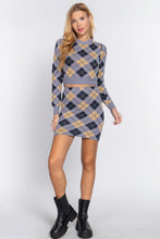 Load image into Gallery viewer, Argyle Jacquard Sweater Mini Skirt