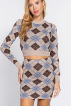 Load image into Gallery viewer, Argyle Jacquard Sweater Mini Skirt