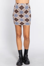 Load image into Gallery viewer, Argyle Jacquard Sweater Mini Skirt