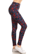 Load image into Gallery viewer, Yoga Style Banded Lined Heart Print, Full Length Leggings In A Slim Fitting Style With A Banded High Waist