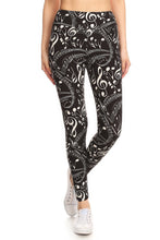 Load image into Gallery viewer, Yoga Style Banded Lined Music Note Print, Full Length Leggings In A Slim Fitting Style With A Banded High Waist