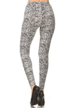 Load image into Gallery viewer, Snakeskin Print, Full Length, High Waisted Leggings In A Fitted Style With An Elastic Waistband