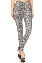 Load image into Gallery viewer, Snakeskin Print, Full Length, High Waisted Leggings In A Fitted Style With An Elastic Waistband