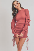 Load image into Gallery viewer, Solid Color Mock Neck Mini Bodycon Dress