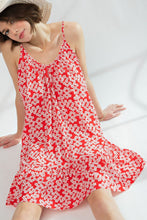 Load image into Gallery viewer, Floral Printed Wool Peach Cami Dress