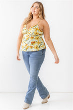 Load image into Gallery viewer, Plus Floral Print Woven Ruffle Sleeveless Back Zipper Tank Top