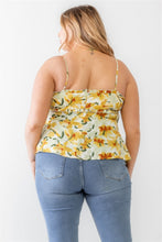 Load image into Gallery viewer, Plus Floral Print Woven Ruffle Sleeveless Back Zipper Tank Top