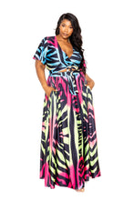 Load image into Gallery viewer, Ombre Animal Maxi Skirt &amp; Top Set
