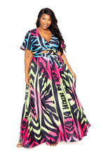 Load image into Gallery viewer, Ombre Animal Maxi Skirt &amp; Top Set