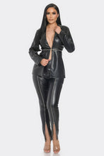 Load image into Gallery viewer, Pu Leather Zipper Pant Set