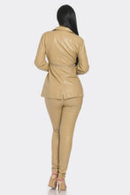 Load image into Gallery viewer, Pu Leather Zipper Pant Set
