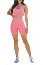 Load image into Gallery viewer, Seamless Sexy Crop Top With Short Set