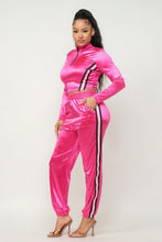 Load image into Gallery viewer, Front Zip Up Stripes Detail Jacket And Pants Set