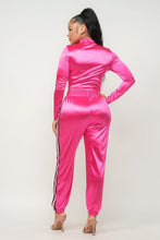 Load image into Gallery viewer, Front Zip Up Stripes Detail Jacket And Pants Set