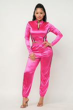 Load image into Gallery viewer, Front Zip Up Stripes Detail Jacket And Pants Set