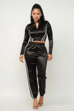 Load image into Gallery viewer, Front Zip Up Stripes Detail Jacket And Pants Set