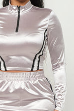 Load image into Gallery viewer, Front Zip Up Stripes Detail Jacket And Pants Set
