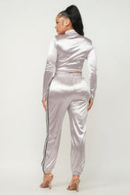 Load image into Gallery viewer, Front Zip Up Stripes Detail Jacket And Pants Set