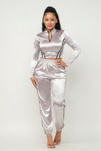Load image into Gallery viewer, Front Zip Up Stripes Detail Jacket And Pants Set