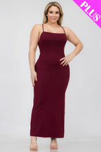 Load image into Gallery viewer, Plus Size Crisscross Back Split Thigh Maxi Dress