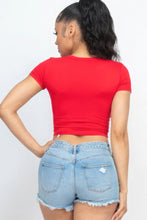 Load image into Gallery viewer, Short Sleeve Roundneck Crop Top