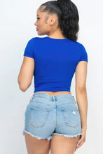 Load image into Gallery viewer, Short Sleeve Roundneck Crop Top