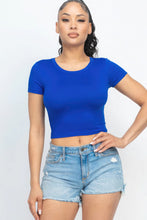 Load image into Gallery viewer, Short Sleeve Roundneck Crop Top