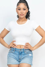 Load image into Gallery viewer, Short Sleeve Roundneck Crop Top