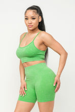 Load image into Gallery viewer, Washed Seamless Basic Tank Top And Shorts Set