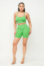 Load image into Gallery viewer, Washed Seamless Basic Tank Top And Shorts Set