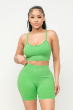 Load image into Gallery viewer, Washed Seamless Basic Tank Top And Shorts Set