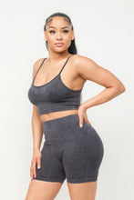 Load image into Gallery viewer, Washed Seamless Basic Tank Top And Shorts Set