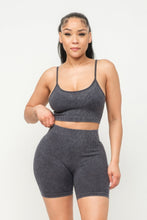 Load image into Gallery viewer, Washed Seamless Basic Tank Top And Shorts Set