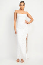 Load image into Gallery viewer, Sequin Back-crisscross Tie Slit Dress