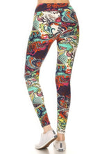 Load image into Gallery viewer, Yoga Style Banded Lined Multicolored Mixed Paisley Print, Full Length Leggings