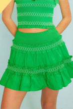 Load image into Gallery viewer, Waist Smocking Ruffle And Shirring Mini Skirt