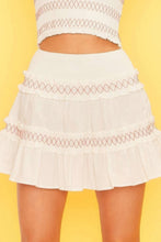 Load image into Gallery viewer, Waist Smocking Ruffle And Shirring Mini Skirt