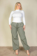 Load image into Gallery viewer, Plus Size Drawstring Waist Parachute Pants