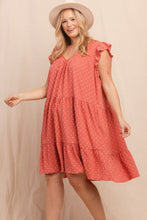 Load image into Gallery viewer, Dot Jacquard Babydoll Tiered Dress