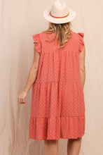 Load image into Gallery viewer, Dot Jacquard Babydoll Tiered Dress